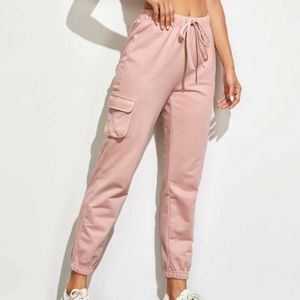 Pocket detail drawstring waist sweatpants